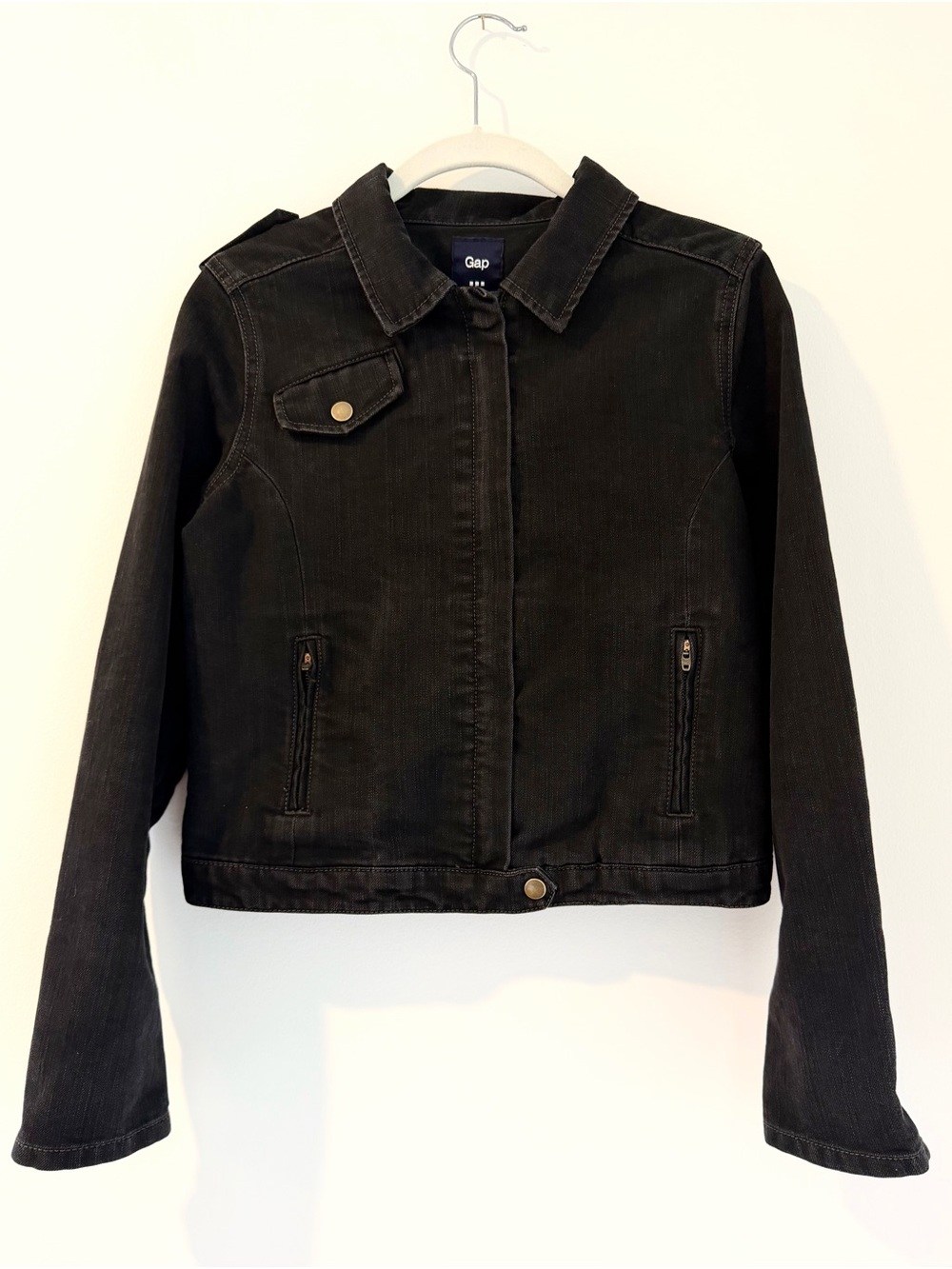 GAP Women's Black Jean Zip Jacket